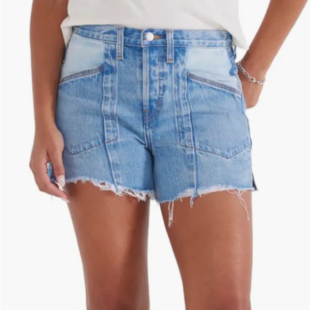 Etica NWT Savana Paneled Relaxed Raw Hem Denim Shorts